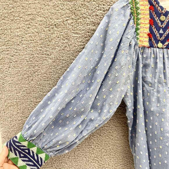 Verb by Pallavi Singhee Rhapsody Embroidered Blouse S Small Multicolor BOHO - Picture 4 of 15